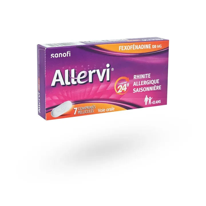 Allervi rhinite allergique Fexofénadine 120 mg 7 comprimés