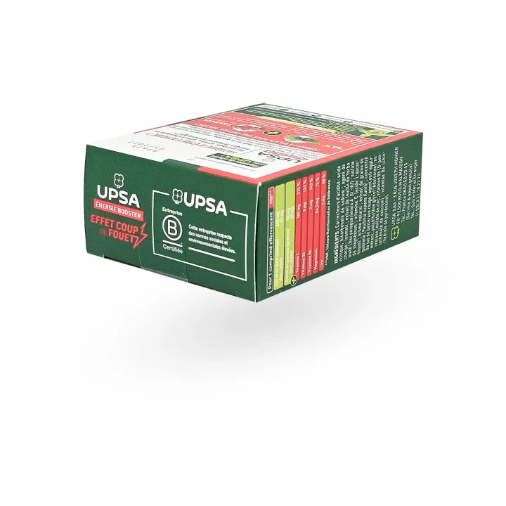 UPSA Énergie Booster 20 comprimés effervescents – Coup de fouet maté et vitamines