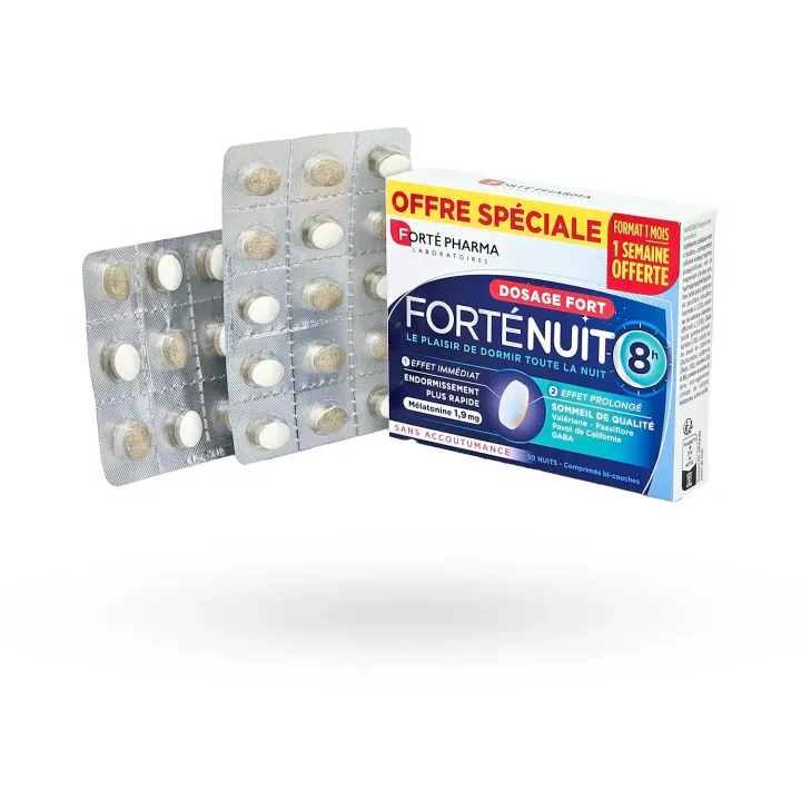 Forté Pharma Forté Nuit 8 h – 30 comprimés | Sommeil réparateur et endormissement rapide