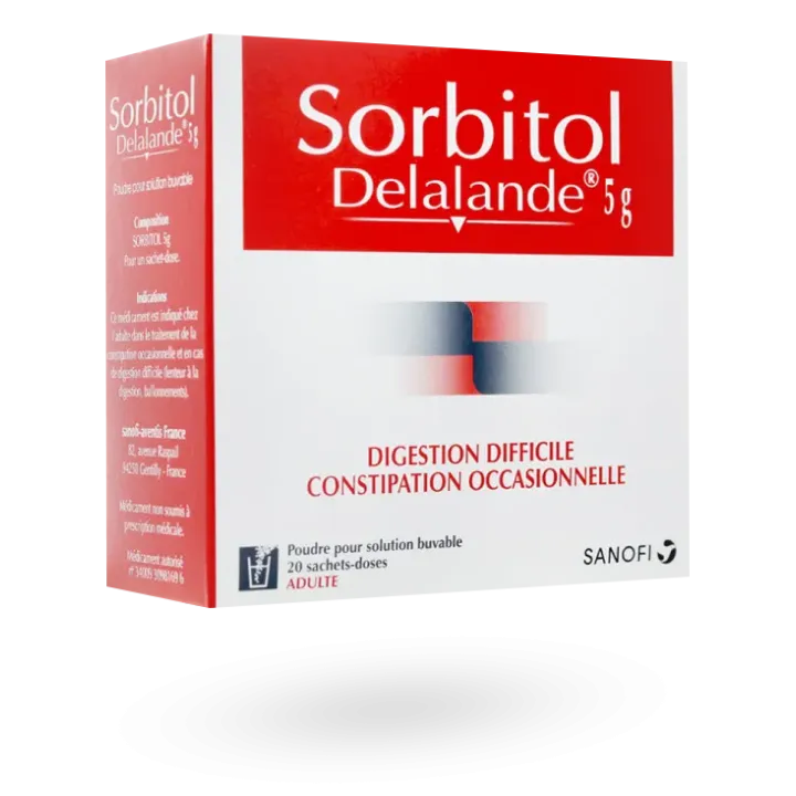 Sorbitol Delalande 5 g – 20 sachets | Constipation & Digestion difficile | Pharmacie en ligne