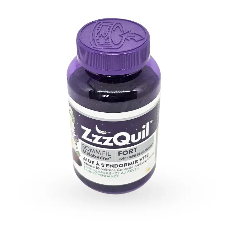ZzzQuil sommeil FORT mélatonine 1,7 mg 60 gommes fruits des bois | Pharmacie en ligne