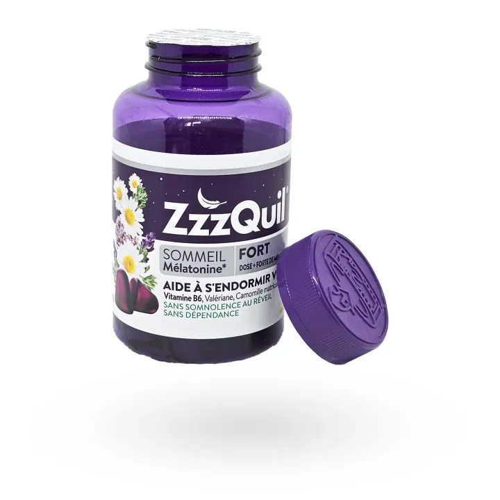 ZzzQuil sommeil FORT mélatonine 1,7 mg 60 gommes fruits des bois | Pharmacie en ligne