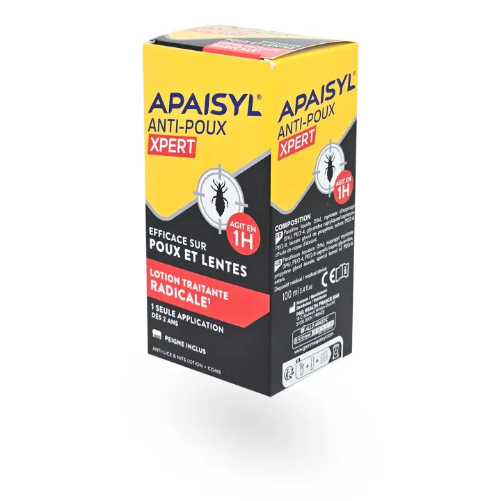 Apaisyl Xpert lotion anti-poux 100% radical lotion + peigne | Pharmacie en ligne