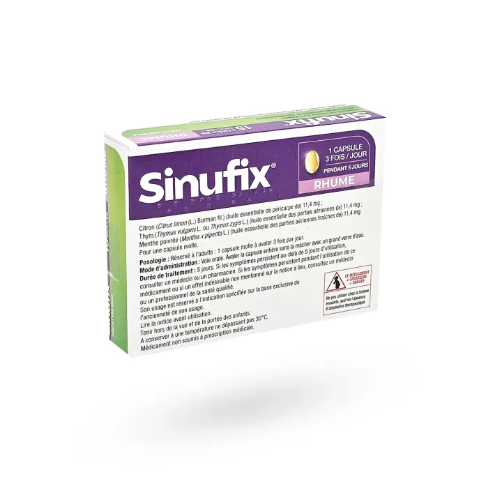 UPSA Sinufix rhume | Huiles essentielles de citron, thym, menthe poivrée – Pharmacie en ligne