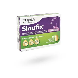 Sinufix Rhume UPSA huiles essentielles 15 capsules molles