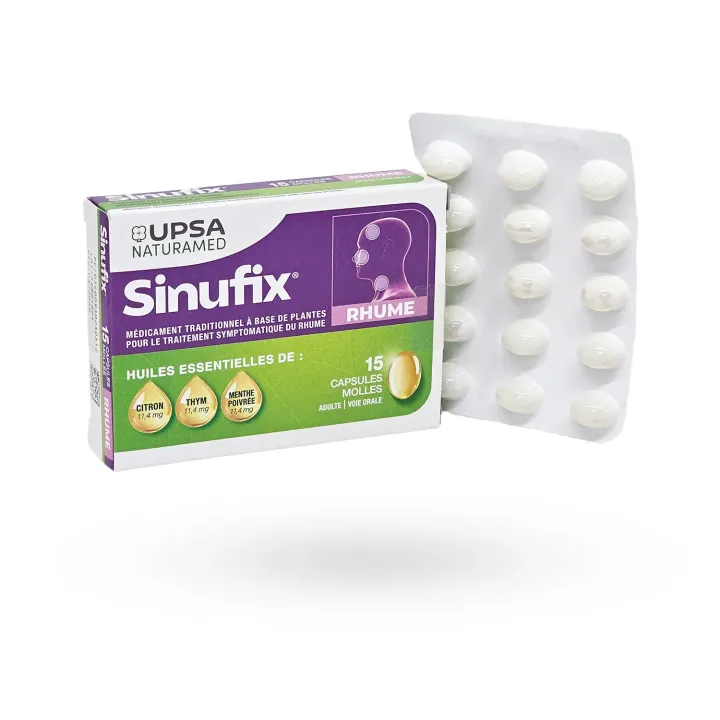 UPSA Sinufix rhume | Huiles essentielles de citron, thym, menthe poivrée – Pharmacie en ligne