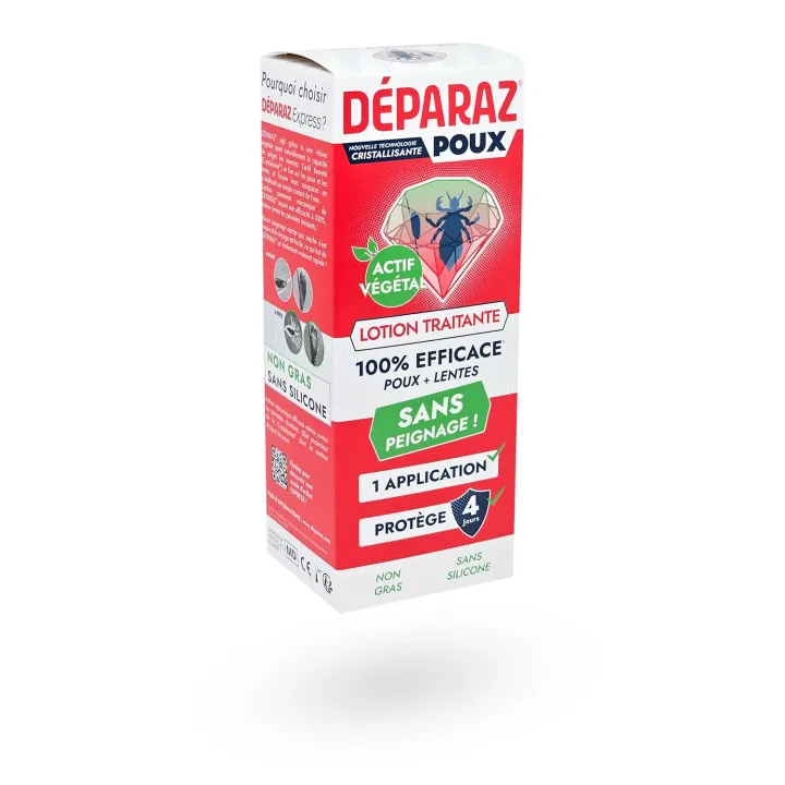 Déparaz Poux lotion traitante cristallisante anti-poux sans peignage 100 ml