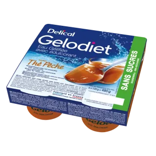 Gelodiet eaux gélifiées édulcorées Delical 4x120 g saveur thé pêche