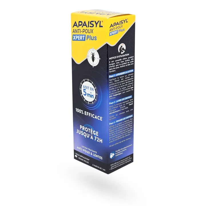 Apaisyl Xpert Plus – Lotion anti‑poux 100 ml | Action 5 min & protection 72 h | Pharmacie en ligne