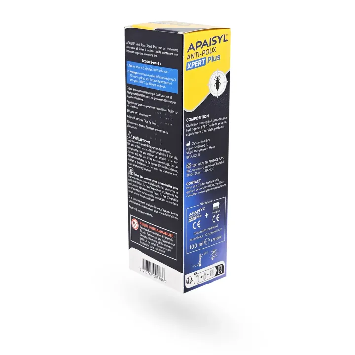 Apaisyl Xpert Plus – Lotion anti‑poux 100 ml | Action 5 min & protection 72 h | Pharmacie en ligne