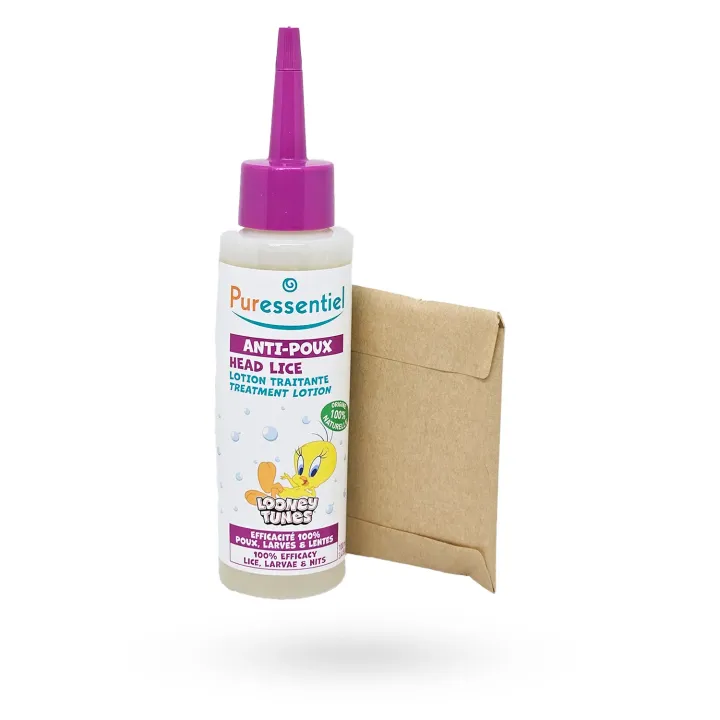 Puressentiel Lotion Anti-Poux 100 ml + Peigne Looney Tunes – Traitement naturel efficace contre les poux