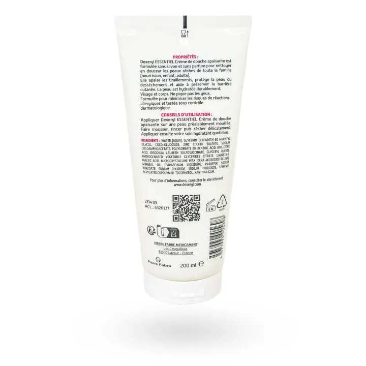 Dexeryl Essentiel Crème de Douche Apaisante 200 ml – Soin lavant | Pharmacie en ligne