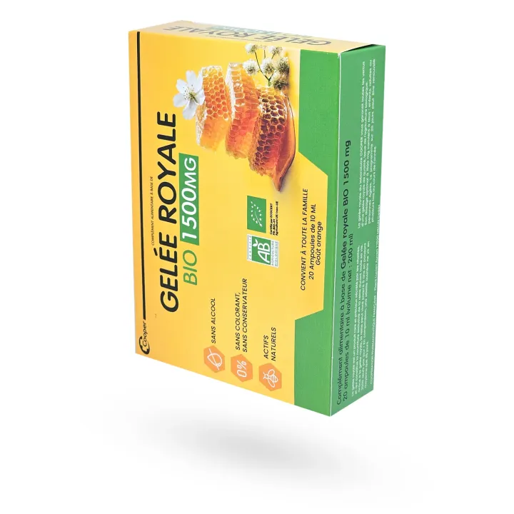 Gelée Royale Bio 1500 mg Cooper – 20 Ampoules 10 ml revitalisantes | Pharmacie en ligne