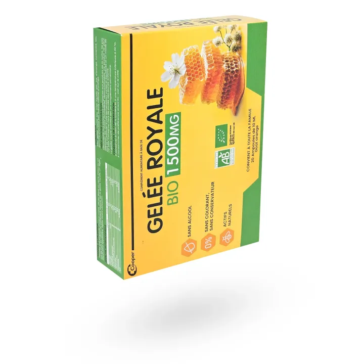 Gelée Royale Bio 1500 mg Cooper – 20 Ampoules 10 ml revitalisantes | Pharmacie en ligne