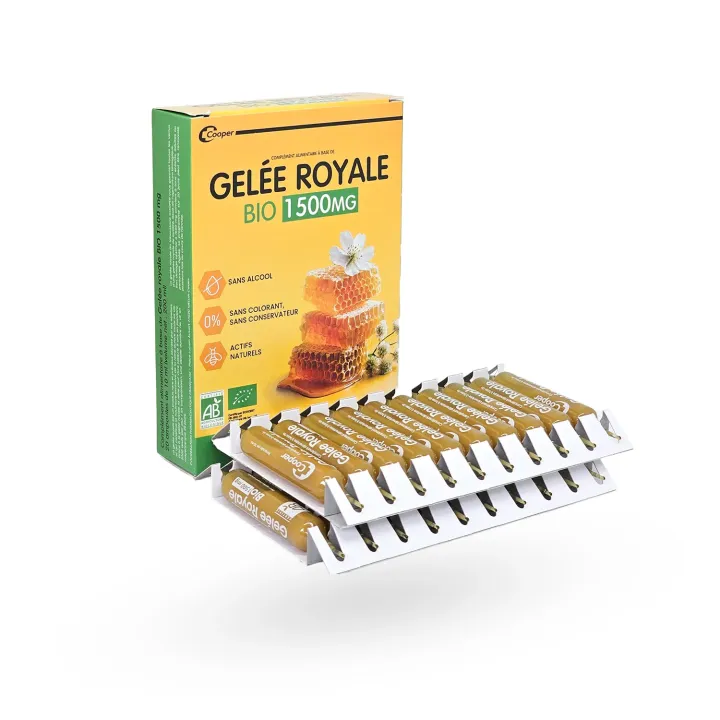 Gelée Royale Bio 1500 mg Cooper – 20 Ampoules 10 ml revitalisantes | Pharmacie en ligne