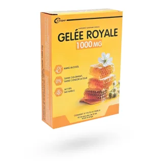 Gelée Royale 1000 mg Cooper 20 ampoules de 10 ml goût orange