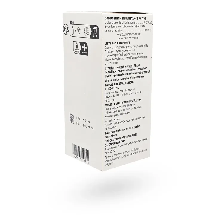 Eludrilpério Bain de bouche 200 ml - Antiseptique buccal | Pharmacie en ligne