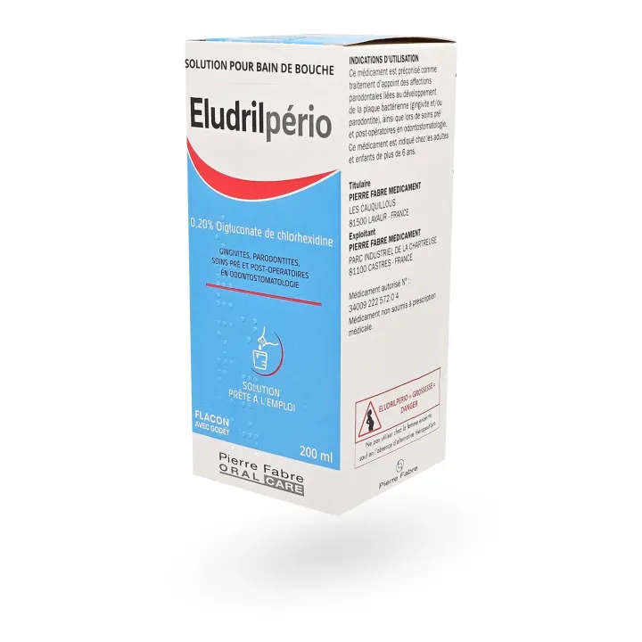 Eludrilpério Bain de bouche 200 ml - Antiseptique buccal | Pharmacie en ligne