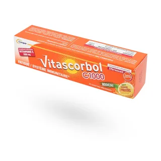 Vitascorbol C1000 Vitamine C 1000 mg 20 comprimés effervescents Vitascorbol C1000 Vitamine C 1000 mg 20 comprimés effervescents