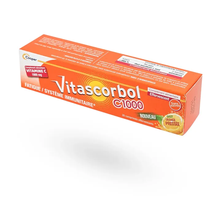 Vitascorbol C1000 Vitamine C 1000 mg 20 comprimés effervescents