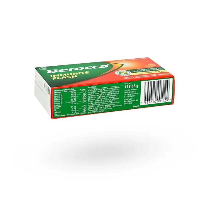 Berocca Immunité Flash 30 comprimés effervescents – Renforce l’immunité | Pharmacie en ligne