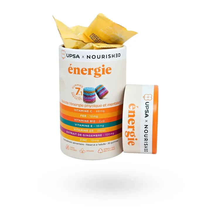 UPSA Nourished Énergie 7 en 1 – 30 Gummies sans sucre | Pharmacie en ligne