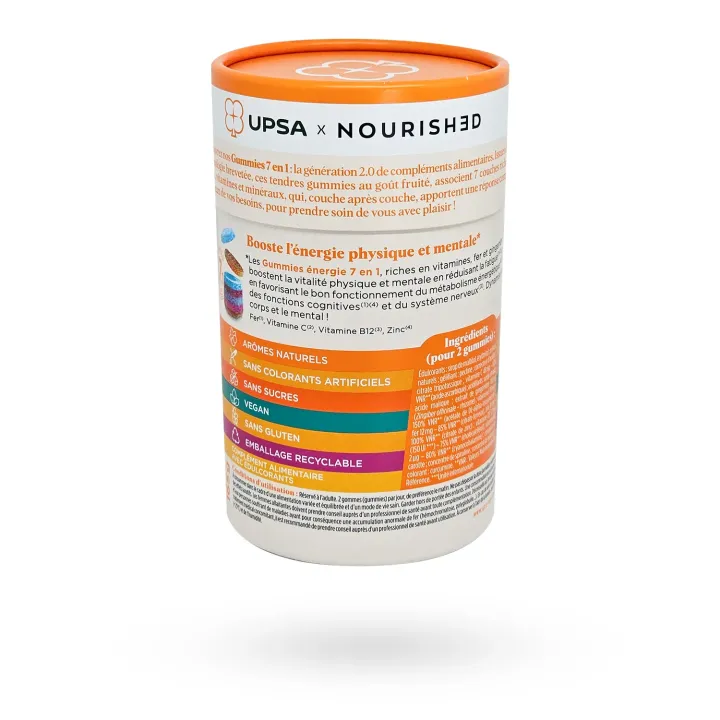 UPSA Nourished Énergie 7 en 1 – 30 Gummies sans sucre | Pharmacie en ligne