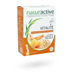 Naturactive Vitalité Ginseng Gelée Royale & Propolis 20 sticks fluides orange