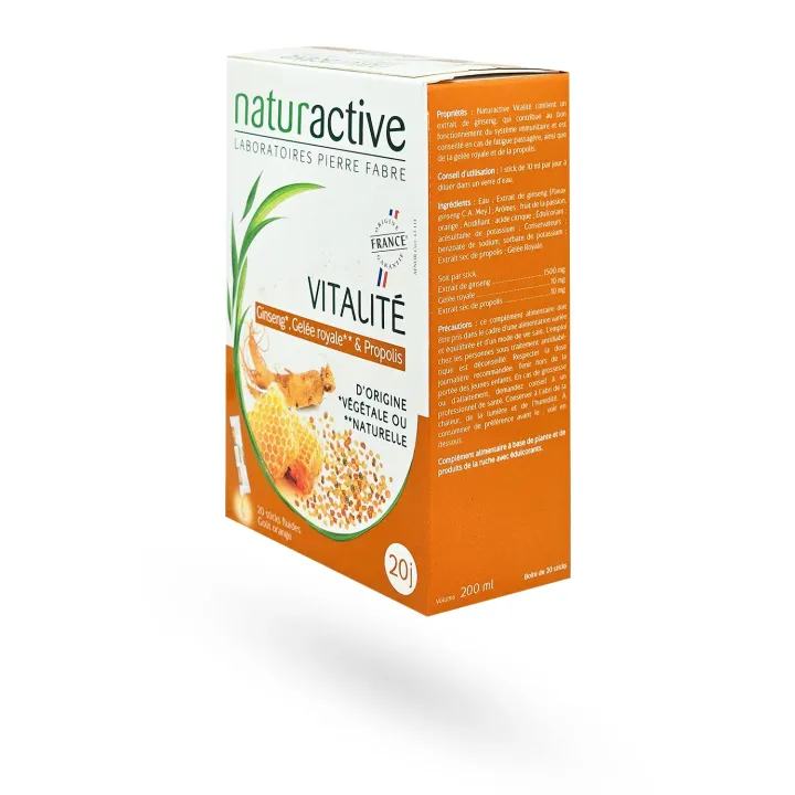 Naturactive Vitalité Ginseng Gelée Royale & Propolis 20 sticks | Pharmacie en ligne