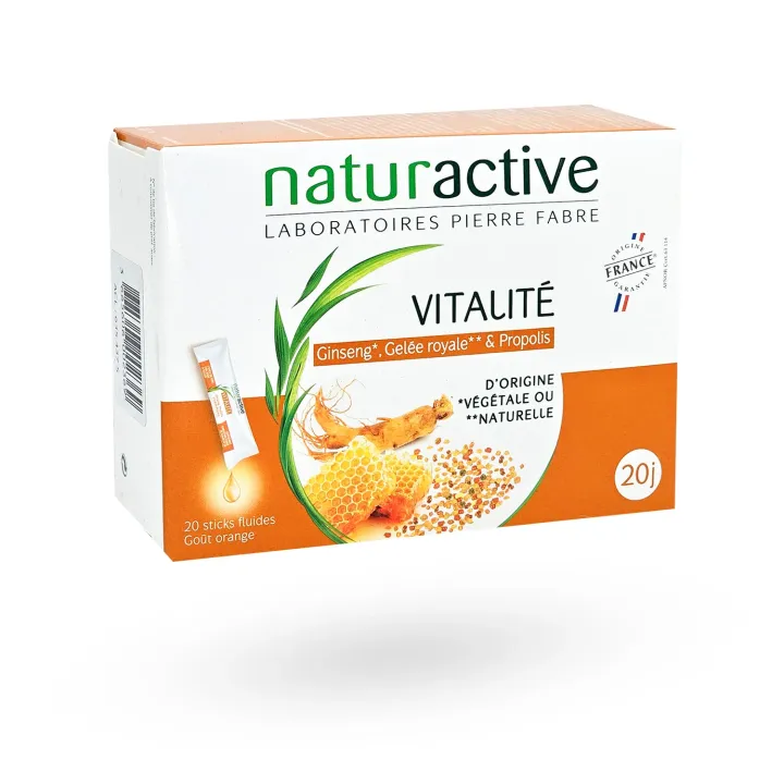 Naturactive Vitalité Ginseng Gelée Royale & Propolis 20 sticks | Pharmacie en ligne