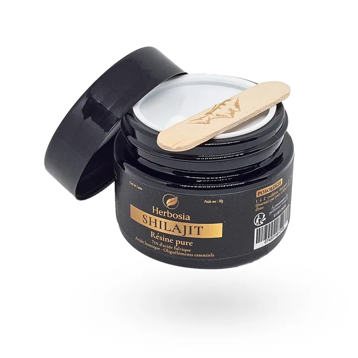 Shilajit Herbosia Résine Pure 50 g – Acide Fulvique 71 % | Vitalité & Énergie Naturelle | Pharmacie en Ligne