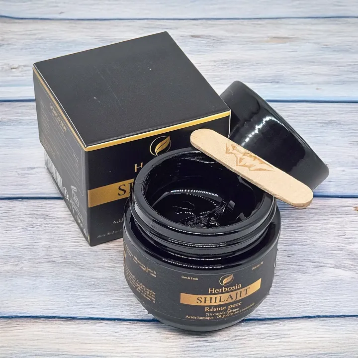 Shilajit Herbosia Résine Pure 50 g – Acide Fulvique 71 % | Vitalité & Énergie Naturelle | Pharmacie en Ligne