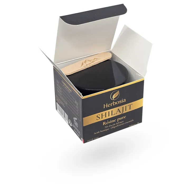 Shilajit Herbosia Résine Pure 50 g – Acide Fulvique 71 % | Vitalité & Énergie Naturelle | Pharmacie en Ligne