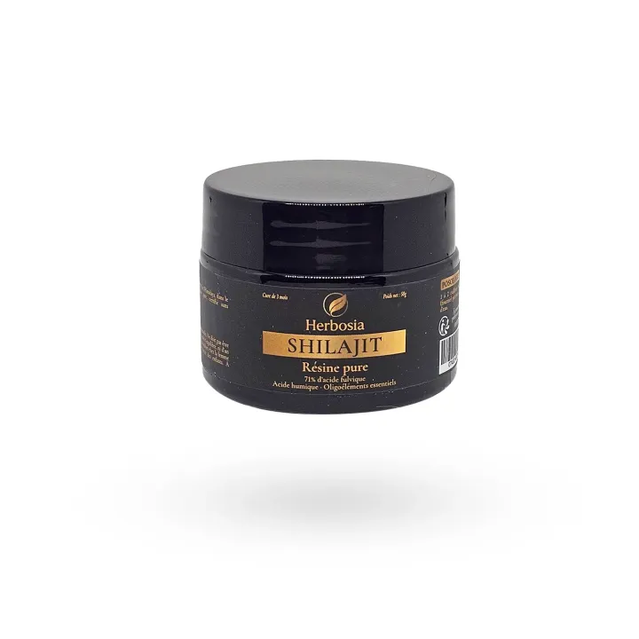 Shilajit Herbosia Résine Pure 50 g – Acide Fulvique 71 % | Vitalité & Énergie Naturelle | Pharmacie en Ligne