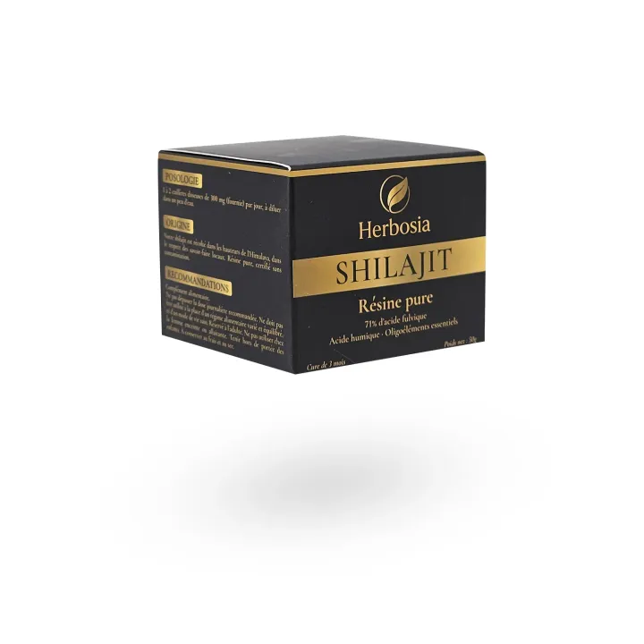 Shilajit Herbosia Résine Pure 50 g – Acide Fulvique 71 % | Vitalité & Énergie Naturelle | Pharmacie en Ligne