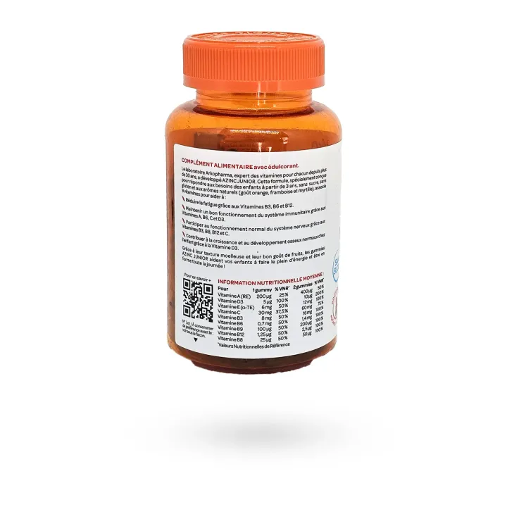 Azinc Junior Gummies Sans Sucre – 9 Vitamines Enfants | Arkopharma | Pharmacie en ligne