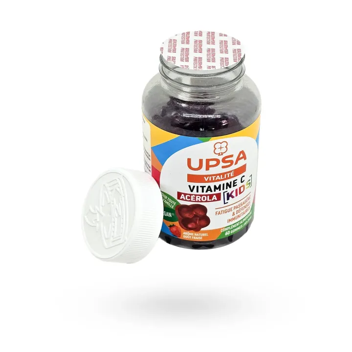 UPSA Acérola Kids Vitamine C – Vitalité & Immunité Enfant | 60 Gommes Fraise | Pharmacie en ligne