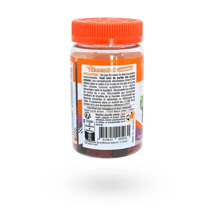 Vitascorbol Gommes Kids Multivitamines 45 gommes – Vitamine D, C, A, B, Zinc pour Enfants