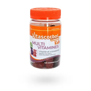 Vitascorbol Gommes KIDS multivitamines vitalité & croissance 45 gommes raisin/fraise