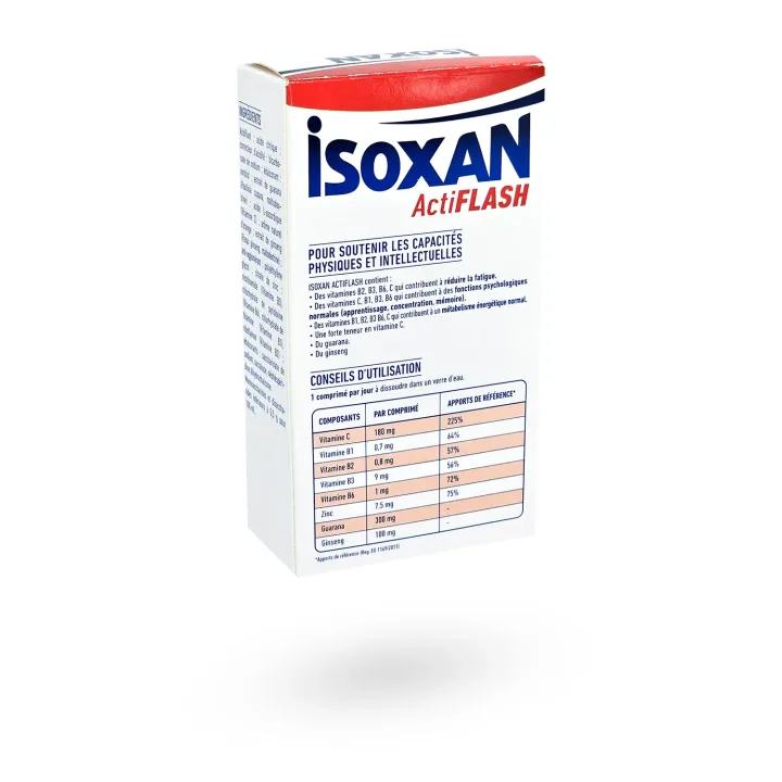 Isoxan ActiFlash Énergie & Concentration - 28 comprimés effervescents | Pharmacie en ligne