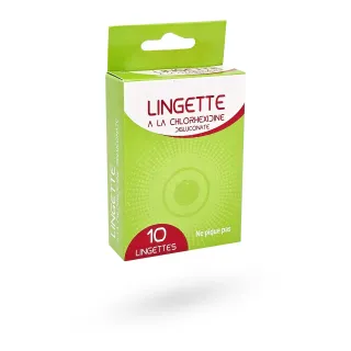 Lingette antiseptique à la Chlorhexidine digluconate 10 lingettes Lingette antiseptique à la Chlorhexidine digluconate 10 lingettes