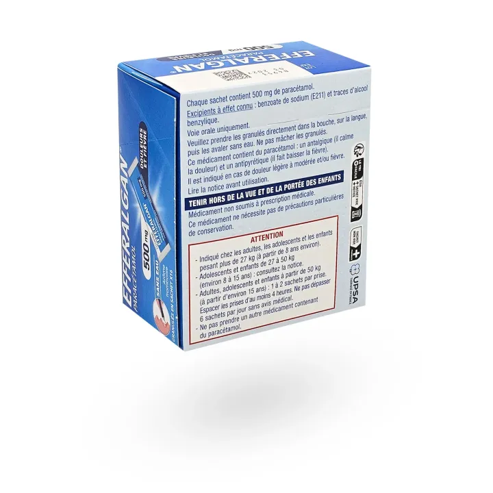 Efferalgan 500 mg granulés framboise Paracétamol – 16 sachets | Pharmacie en ligne
