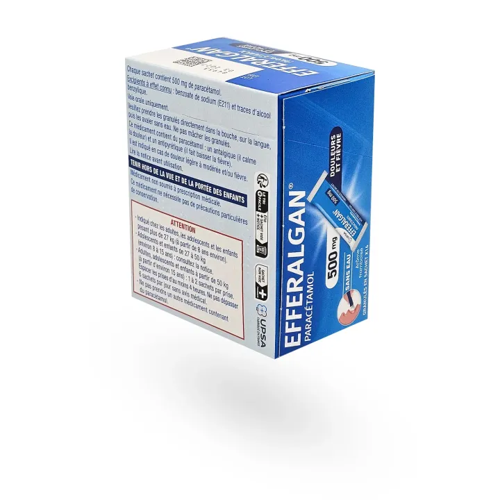 Efferalgan 500 mg granulés framboise Paracétamol – 16 sachets | Pharmacie en ligne