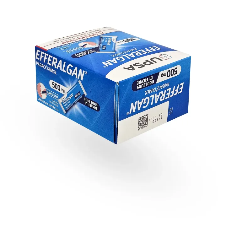 Efferalgan 500 mg granulés framboise Paracétamol – 16 sachets | Pharmacie en ligne