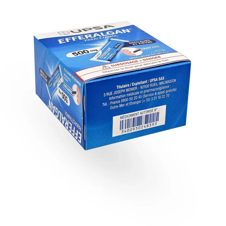 Efferalgan 500 mg granulés framboise Paracétamol – 16 sachets | Pharmacie en ligne