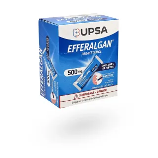 Efferalgan 500 mg paracétamol granulés framboise 16 sachets Efferalgan 500 mg paracétamol granulés framboise 16 sachets