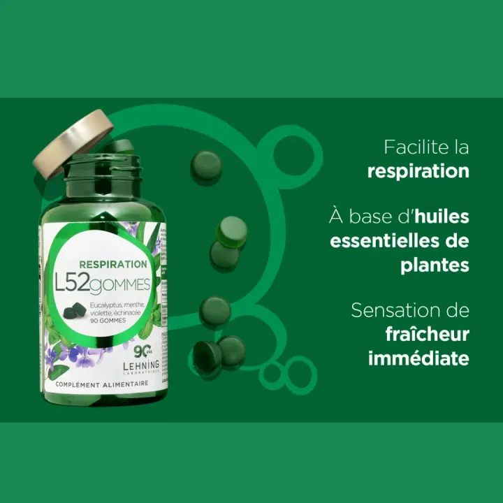 L52 Gommes Respiration Lehning 45 gommes à mâcher | Pharmacie en ligne