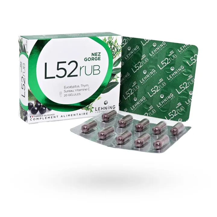 L52 RUB nez gorge Lehning 20 gélules - Respiration & Immunité | Pharmacie en ligne
