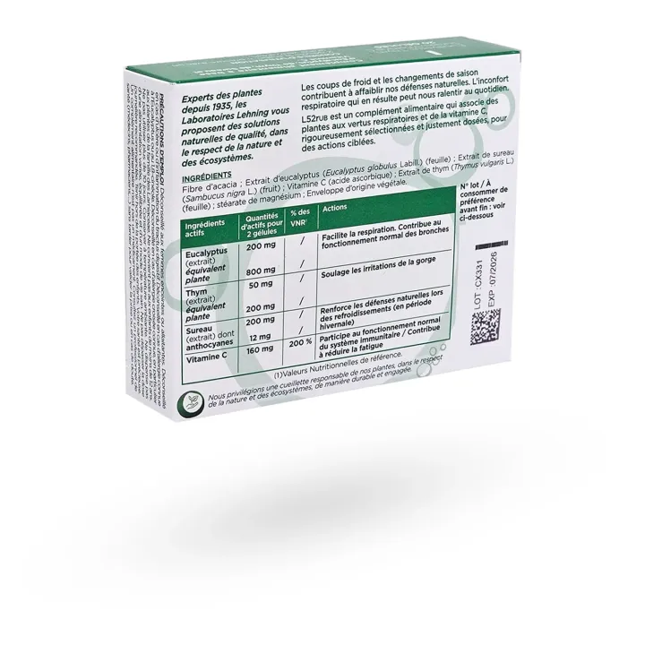 L52 RUB nez gorge Lehning 20 gélules - Respiration & Immunité | Pharmacie en ligne