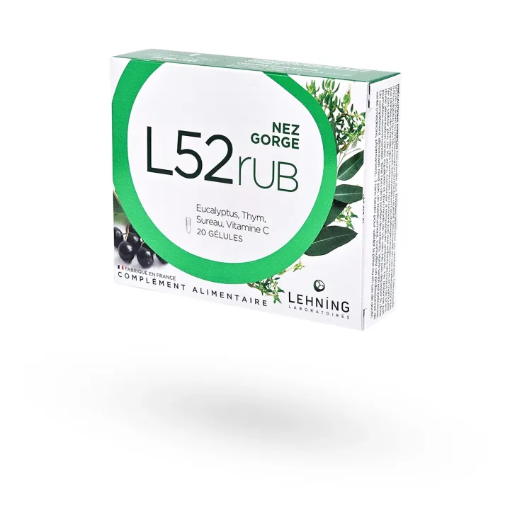 L52 RUB nez gorge Lehning 20 gélules - Respiration & Immunité | Pharmacie en ligne